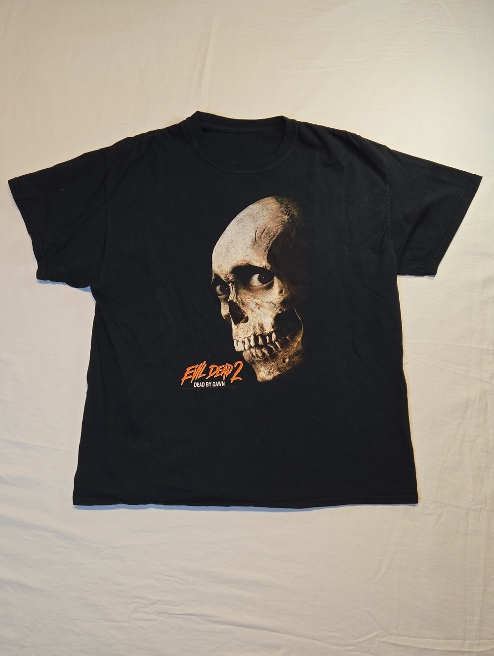 Evil Dead 2 Dead By Dawn Black Skull Graphic Movie Promo T-Shirt 2016